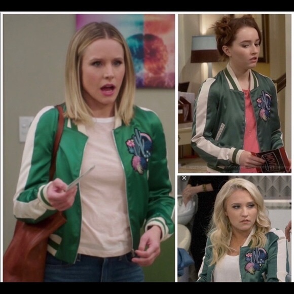 Tinsil Green Satin Varsity Bomber Jacket S - Picture 3 of 6